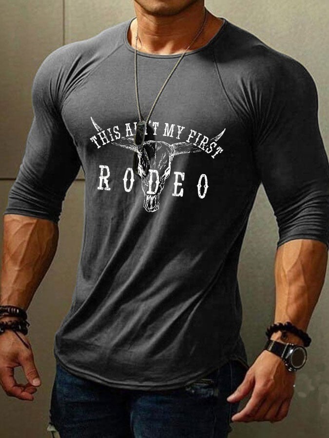 Men's Not My Rodeo Print Long Sleeve T-Shirt